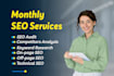 complete monthly SEO services including on page, offpage, technical optimization