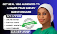 create an online survey and deliver 1,000 verified respondents