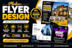 design professional real estate, business, construction and modern canva flyer