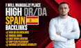 manually place high dr da spain backlinks