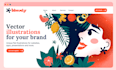 create unique flat illustration for website, app, animation