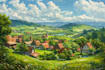 detailed sci fi fantasy landscape,  background illustration