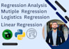 do  linear, multiple, and logistic regression analysis using python, r and excel
