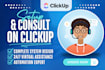 do one to one call as clickup expert and consultant
