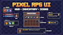 design pixel game UI, hud, inventory, icons and card systems