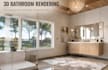 do 3d interior design and rendering for bedroom and bathroom