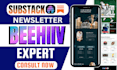 setup your existing substack beehiiv newsletter post upload landing page design