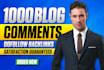 do 1000 unique dofollow blog comment high quality  backlinks