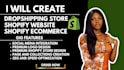 create shopify dropshipping store, shopify website, shopify ecommerce website