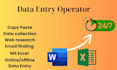 do excel data entry copy paste tasks web research and scraping