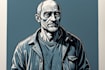 draw a custom portrait in linocut style