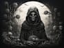 create dark art illustrations in pen and ink