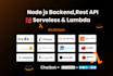 develop node js backend,rest api, aws lambda and serveless