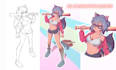 draw 2d reference sheet, furry art character design, fursona nsfw oc, protogen