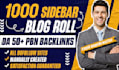 make 50 sidebar blogroll dofollow SEO permanent da 50 backlinks