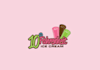 design ice cream monogram and shop logo