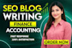 do blog writing on accounting and finance articles