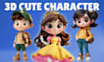 model cute 3d character modeling, mascot, animal, 3d cartoon character