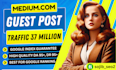 write and publish your article on medium,com with google index guarantee