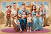 design a professional disney family portrait