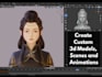 create 3d scenes, 3d models, 3d characters
