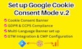 setup cookie consent banner, ga4, google consent mode v2 with GTM gdpr