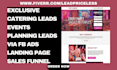 generate exclusive catering leads events planning leads via fb ads landing page