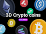 create 3d crypto coin nft art crypto meme art
