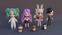 create you a 3d low poly, stylized, cartoon characters