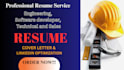 write engineering, technical and sales resume, cover letter, linkedin profile
