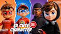 design cute 3d character, mascot, animal, cartoon model for game and animation