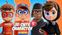 design 3d cute character, mascot, cartoon character for game and animation