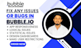 fix any issues or bugs in your bubble io app or website