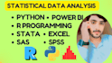 do statistical data analysis, r coding, spss, stata, excel, python programming