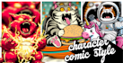 bring your character to life in comic or cartoon style