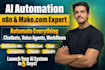 automate workflows with n8n, zapier, make, ai agents, python, fastapi and openai
