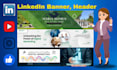 design professional linkedin banner, header, cover, and social media posts