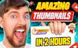 design amazing youtube thumbnail in 2 hours