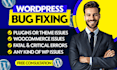 fix wordpress errors, bugs issues with maintenance of website