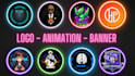 professionally create or animate discord logo and banners