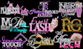 feminine,beauty cosmetics ,hair extension, eyelashes ,lips ,signature logo