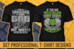 create distressed vintage t shirt design for merch and brands
