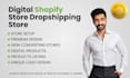 set up a digital product shopify store, dropshipping store