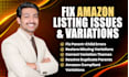 fix amazon listing errors, variations and flat file uploads