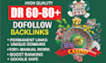 do high DR 60 to 80 SEO dofollow permanent backlinks