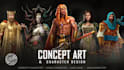 design detailed fantasy game characters and concept art