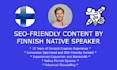 write blog, article or other content in finnish