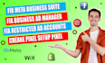 fix meta issues, setup facebook ad account and meta business manager suite