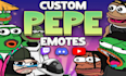 do custom twitch emotes stylized as pepe the frog, pepe art, meme art, crypto