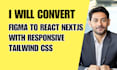convert figma to react nextjs with responsive tailwind CSS